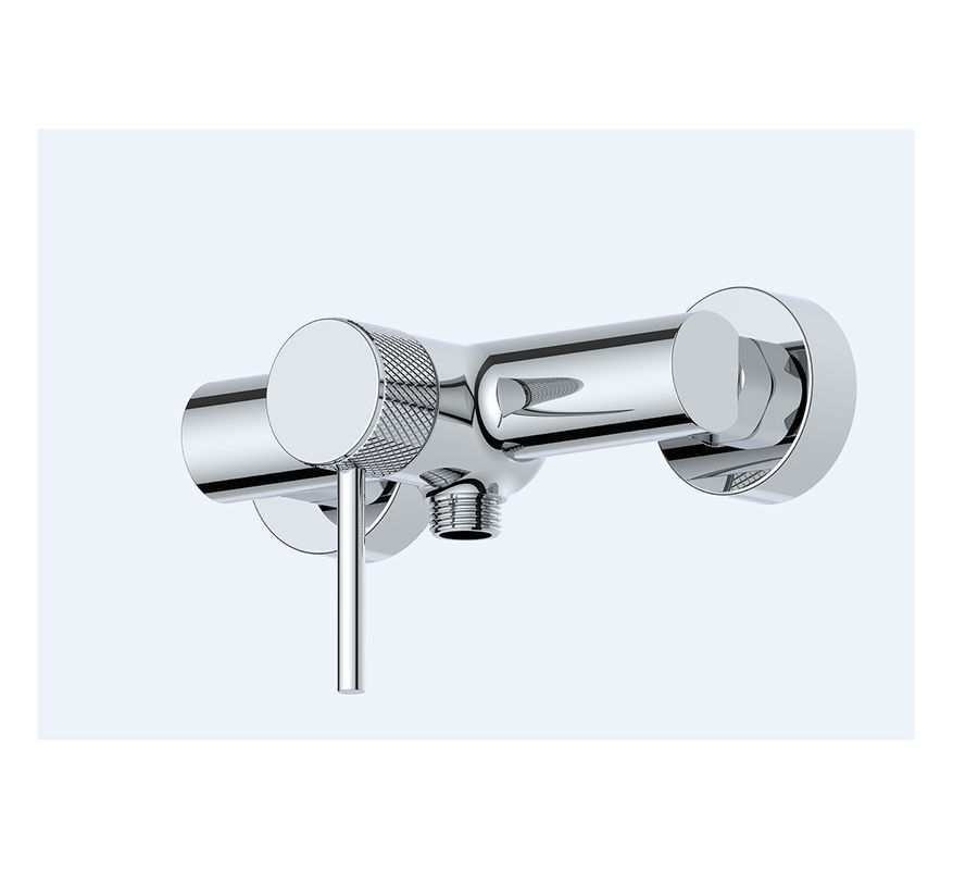 Single Lever Mandi Shower Faucets Ringular Knurl Handle Chrome Kuningan Air Dingin Dan Panas