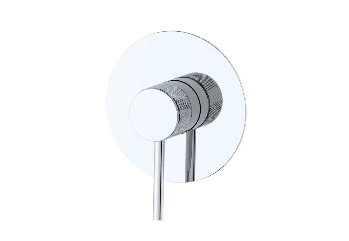 Single tuas di dinding tersembunyi mandi shower mixer cincin knurl pegangan kamar mandi keran kuningan krom OEM