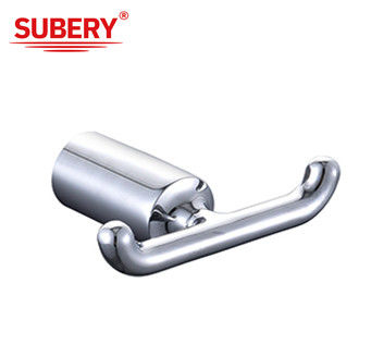 Dinding dipasang Seng Double Robe Hook Warna Chrome Untuk Kamar Mandi