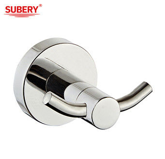 Aksesoris Kamar Mandi Dinding SUS304 Double Robe Hook polished chrome clssical desain bulat OEM ODM