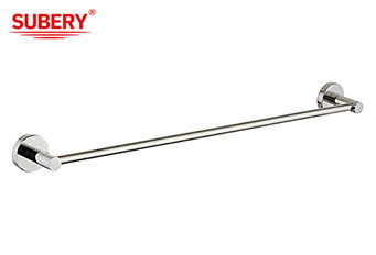 SUS304 Single Towel Bar Holder Aksesoris kamar mandi dipoles Chrome OEM bulat klasik proyek modern