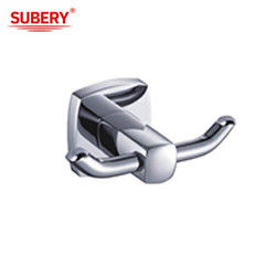 Aksesoris Kamar Mandi Dinding Kuningan Double Robe Hook Warna Chrome