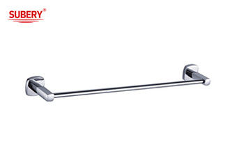 Perunggu Single Towel Bar Holder Aksesoris Kamar Mandi Chrome OEM Perunggu Base Square Dengan Curve