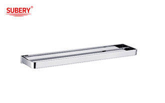 Kuningan double rod handuk bar kamar mandi kualitas tinggi warna krom OEM nobel base kuningan kuningan mounting instalasi bagian