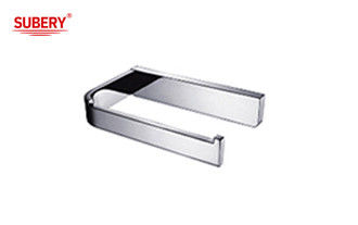 Kuningan menyanyikan pemegang kertas roll toilet kamar mandi kaca kualitas tinggi warna krom OEM nobel kuningan mounting piece base kuningan