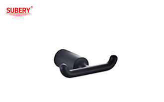 Aksesoris Kamar Mandi Dinding Seng Double Robe Hook Warna Chrome