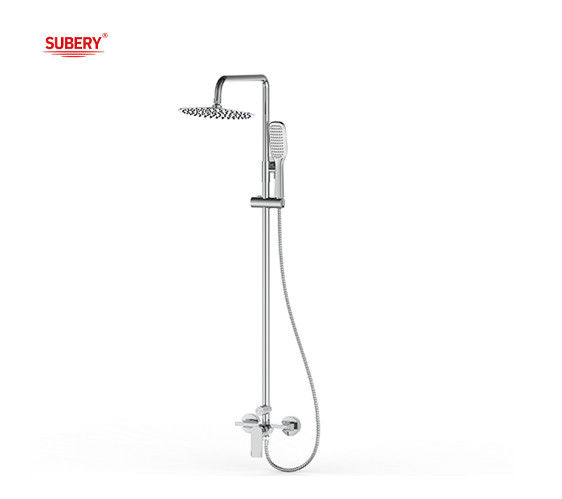 Chrome Warna Kuningan Thermostatic Tub Shower Faucet OEM Bulat Klasik