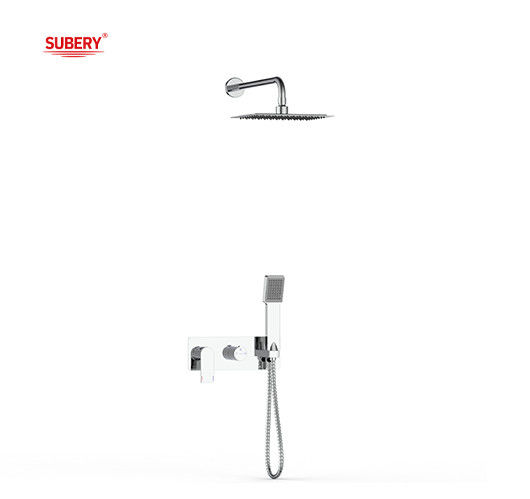 Single Lever Disembunyikan Di-Wall Mandi Atau Shower Mixer Dengan Diverter Hujan Shower Hand Shower Mandi Matt Hitam Kuningan Tap