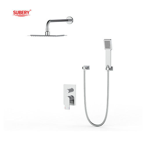 Single Lever Disembunyikan Di-Wall Mandi Atau Shower Mixer Dengan Diverter Hujan Shower Hand Shower Mandi Matt Hitam Kuningan Tap