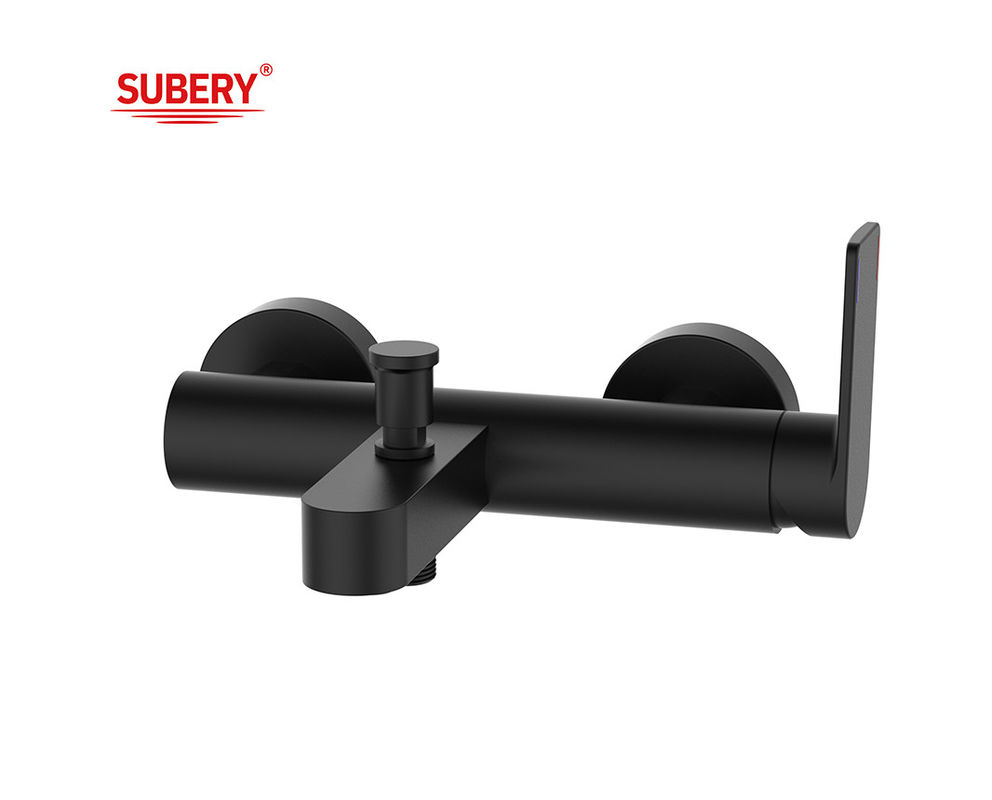 OEM Kuningan bak mandi keran mixer shower tubuh kuningan kamar mandi tunggal tuas pegangan Kamar mandi hitam matte