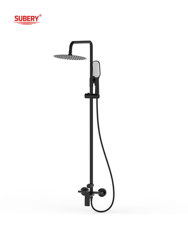 Chrome Warna Kuningan Thermostatic Tub Shower Faucet OEM Bulat Klasik