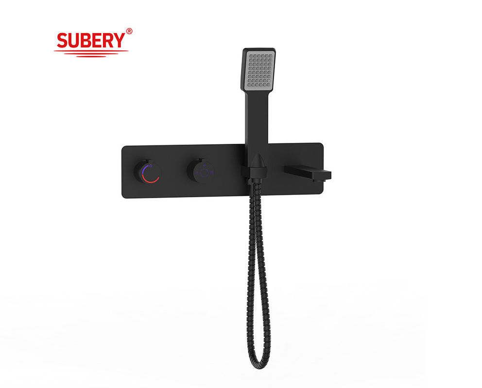 Modern Kamar Mandi Dinding Shower Mixer Keran hitam mat Kuningan Single Lever OEM ODM