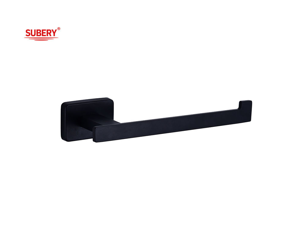 Zinc Wall Mounted Bathroom Accessories WC pemegang kertas toilet roll matt hitam persegi panjang desain OEM ODM