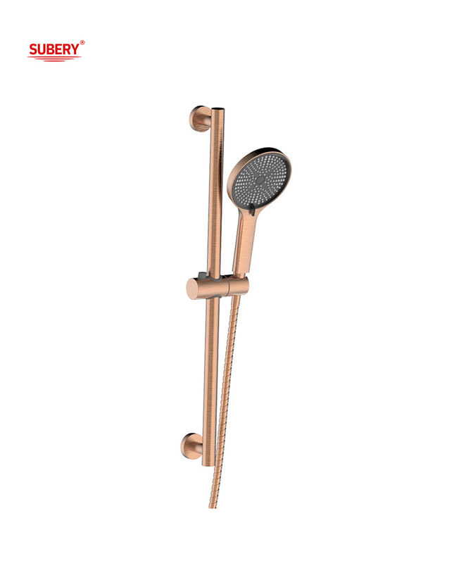 Rose Golden Shower Adjustable Slide Bar SUS304 3 Fungsi ABS Plastik Shower Hand Hose Kamar mandi