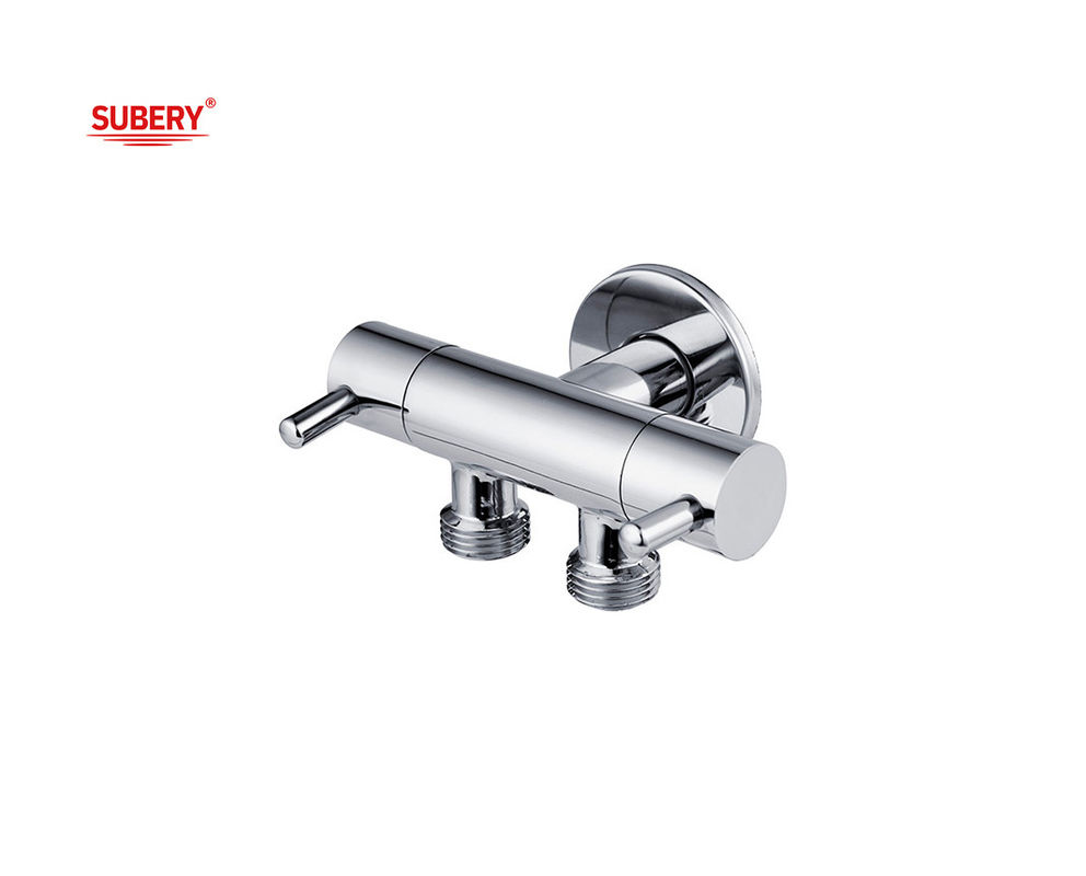 Perunggu 2 Way Valve Triangle Valve G1/2&quot; Thread Perunggu Body Perunggu Handle OEM