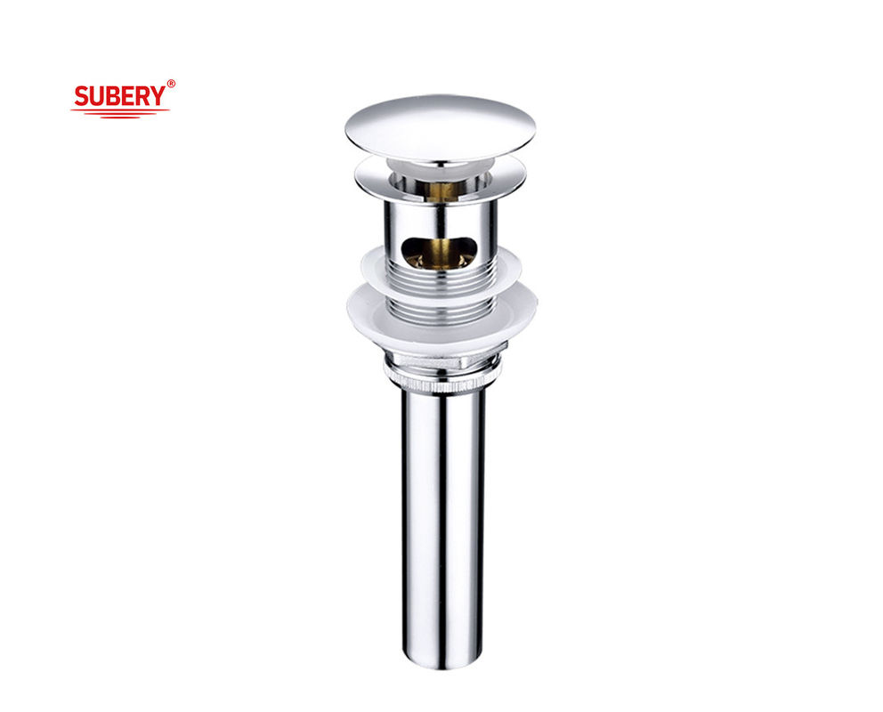 OEM Chrome Wash Basin Drainer Dengan Tutup Pipa Vanity Waste Drain Pop Up Vessel Drain Toilet Basin Waste