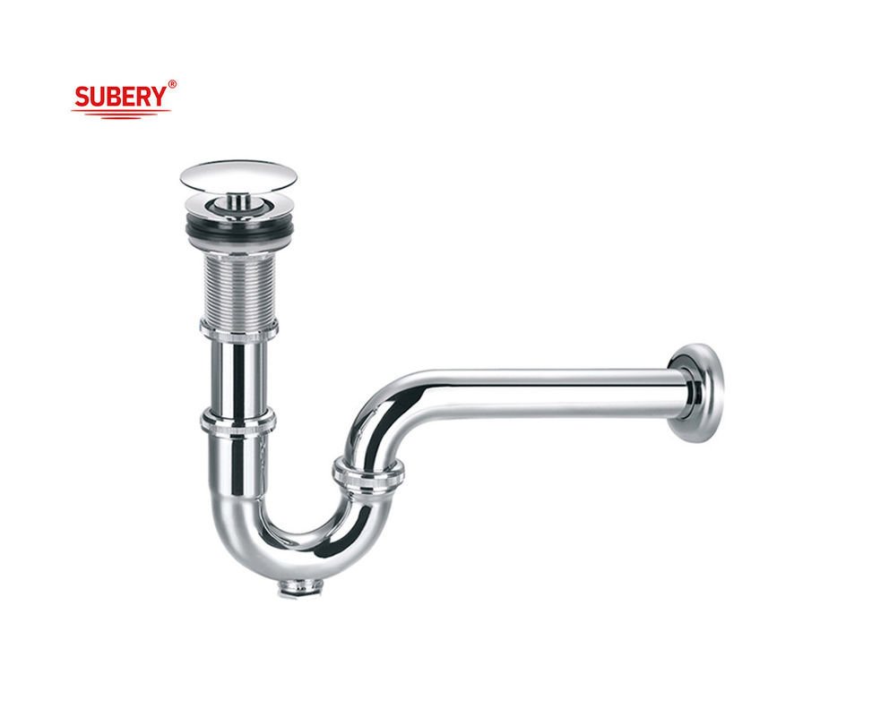 Toilet Basin Limbah Sifon Kamar Mandi Basin Drain Untuk Cuci Basin Chrome OEM