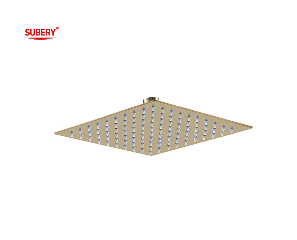 Stainless Steel Rain Shower SUS304 Square Golden Gold Color Kolom Kamar Mandi 8&quot; 10&quot; 12&quot; OEM