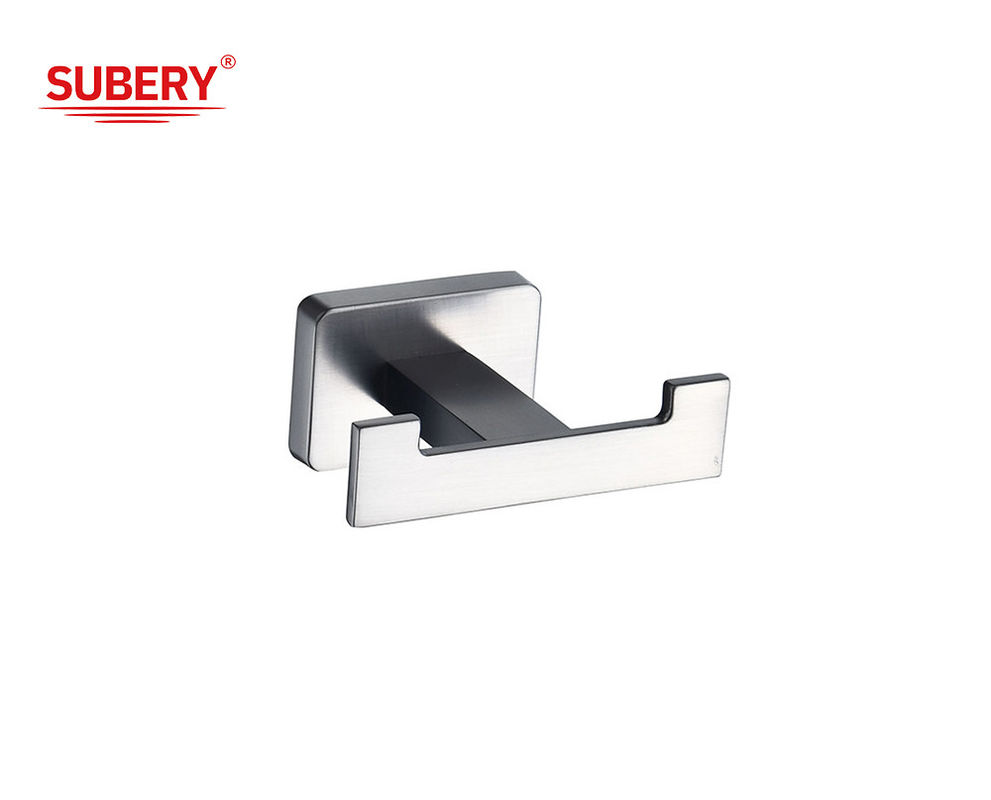 Zinc Square Double Robe Hook Pistol Kamar Mandi Metal Warna Desain Oem Klasik