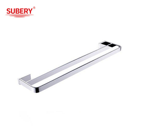 Chrome Surface Ares Idealex OEM/ODM Double Towel Bar Untuk Aksesoris Kamar Mandi Di Kuningan