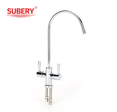 Faucet Dapur Tap Air Minum Stainless Steel 304 Brushed Double Dual Handle Faucet Tap Untuk Pembersih Air Dapur