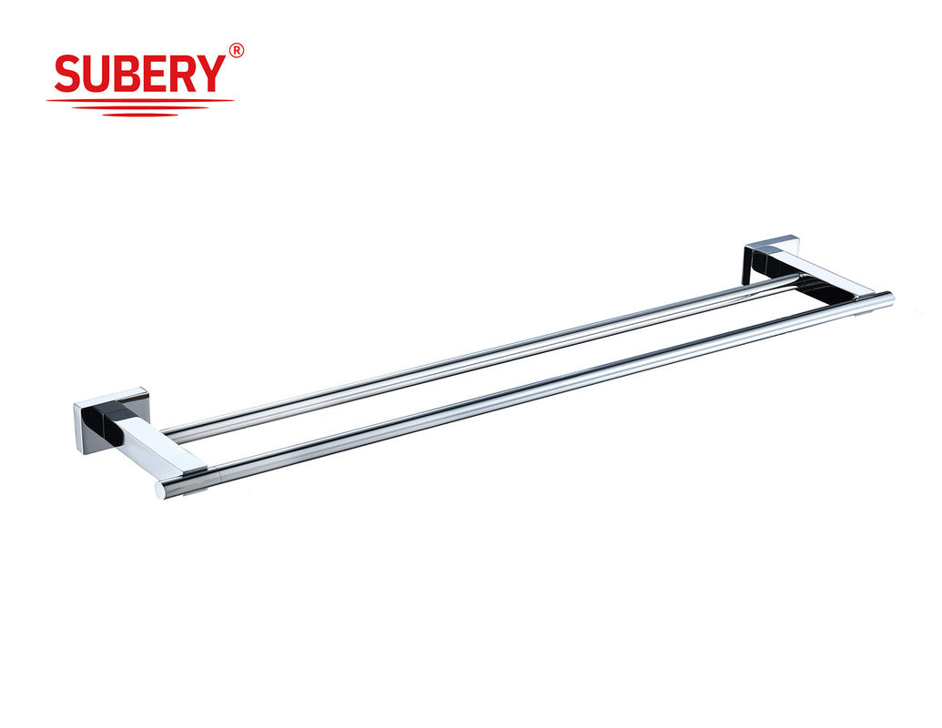 Dinding dipasang Stainless Steel kamar mandi Dinding dipasang Handuk Bar Rak Single disikat dipoles Hitam persegi pemegang handuk mandi