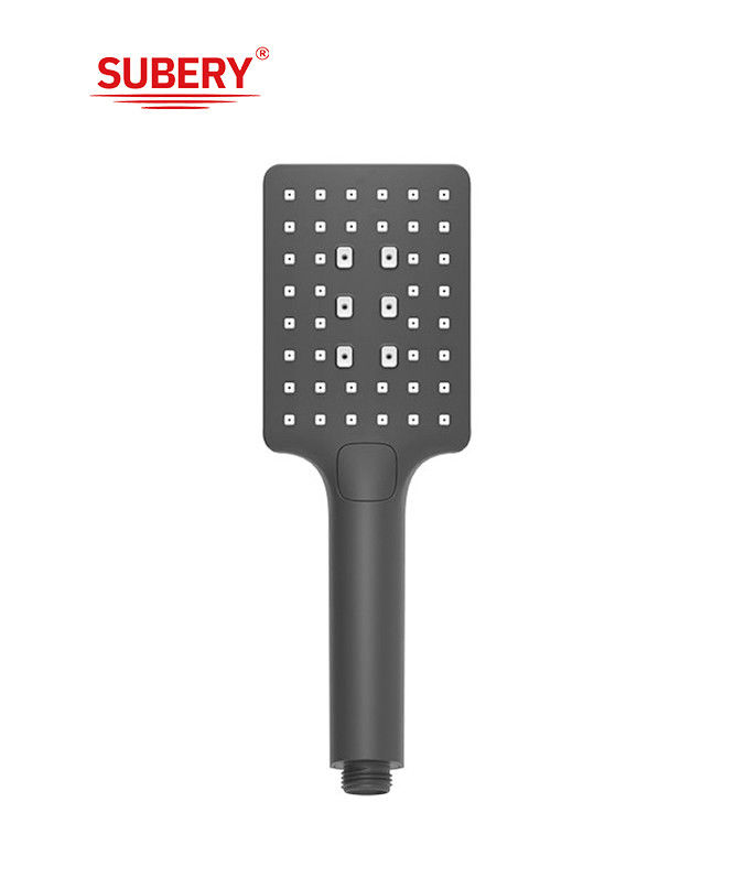 ABS plastik 3 fungsi shower tangan mandi untuk shower kolom hitam kamar mandi silikon nozzle persegi mudah bersih OEM