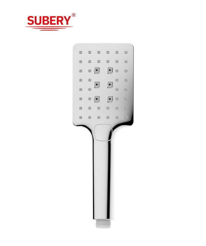 ABS 3 fungsi shower tangan shower untuk mandi kolom krom kamar mandi silikon nozzle persegi mudah bersih OEM