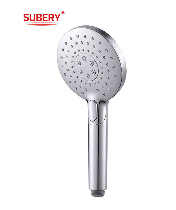 ABS 3 fungsi handshower mandi tangan untuk mandi kolom krom kamar mandi silikon nozzle bulat mudah bersih OEM