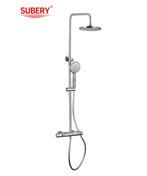 Pabrik penjualan langsung kamar mandi 304 stainless steel dinding dipasang suhu konstan keran shower set